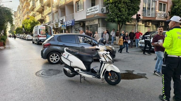 Nazilli’de otomobil ile motosiklet çarpıştı :1 yaralı