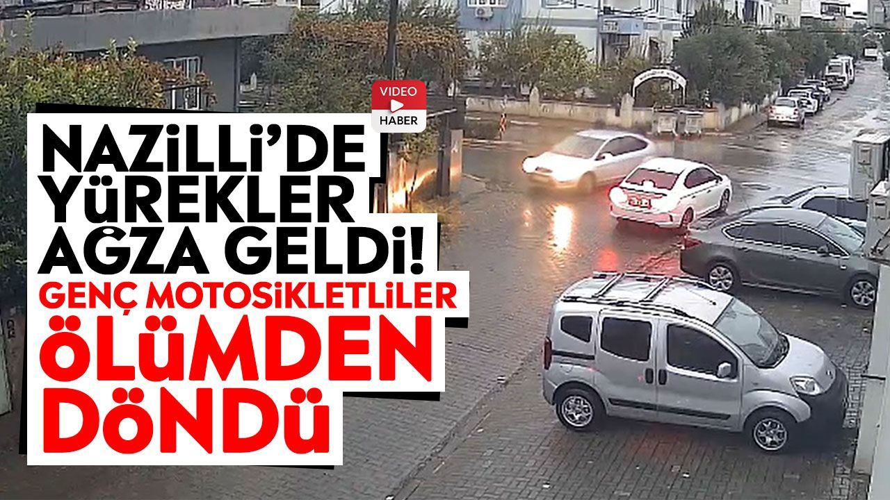Nazilli’de 2 kişinin yaralandığı kaza kameralara yansıdı!