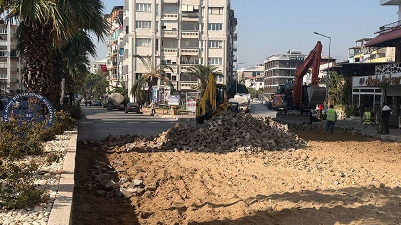 Nazilli’nin en işlek caddesinde çalışma başladı.. Büyükşehir Uzun Çarşı'yı yenileyecek