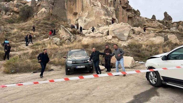 Nevşehir’de peri bacası çöktü! 2 ölü 1 yaralı