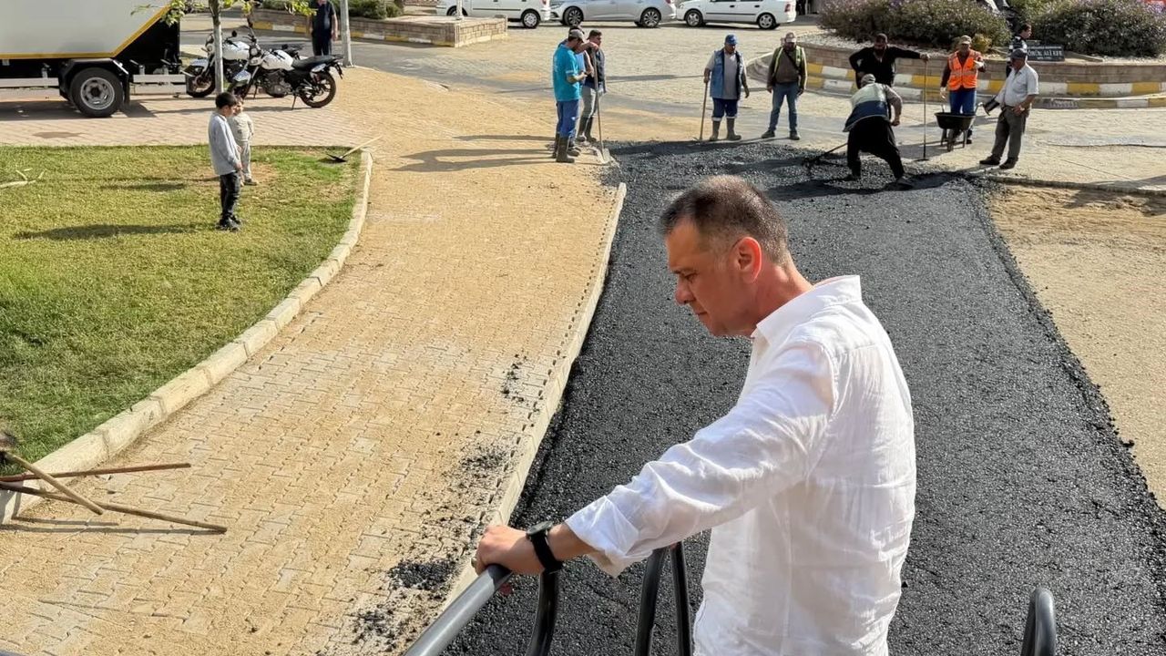 Yenipazar’da Büyük Menderes Caddesi’ne sıcak asfalt serimi başladı