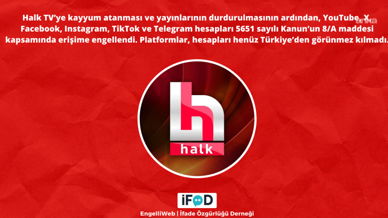 Halk TV’nin sosyal medya hesaplarına erişim engeli
