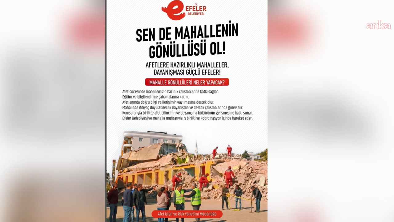Efeler’de "Mahalle Afet Gönüllülük Sistemi" hayata geçiyor