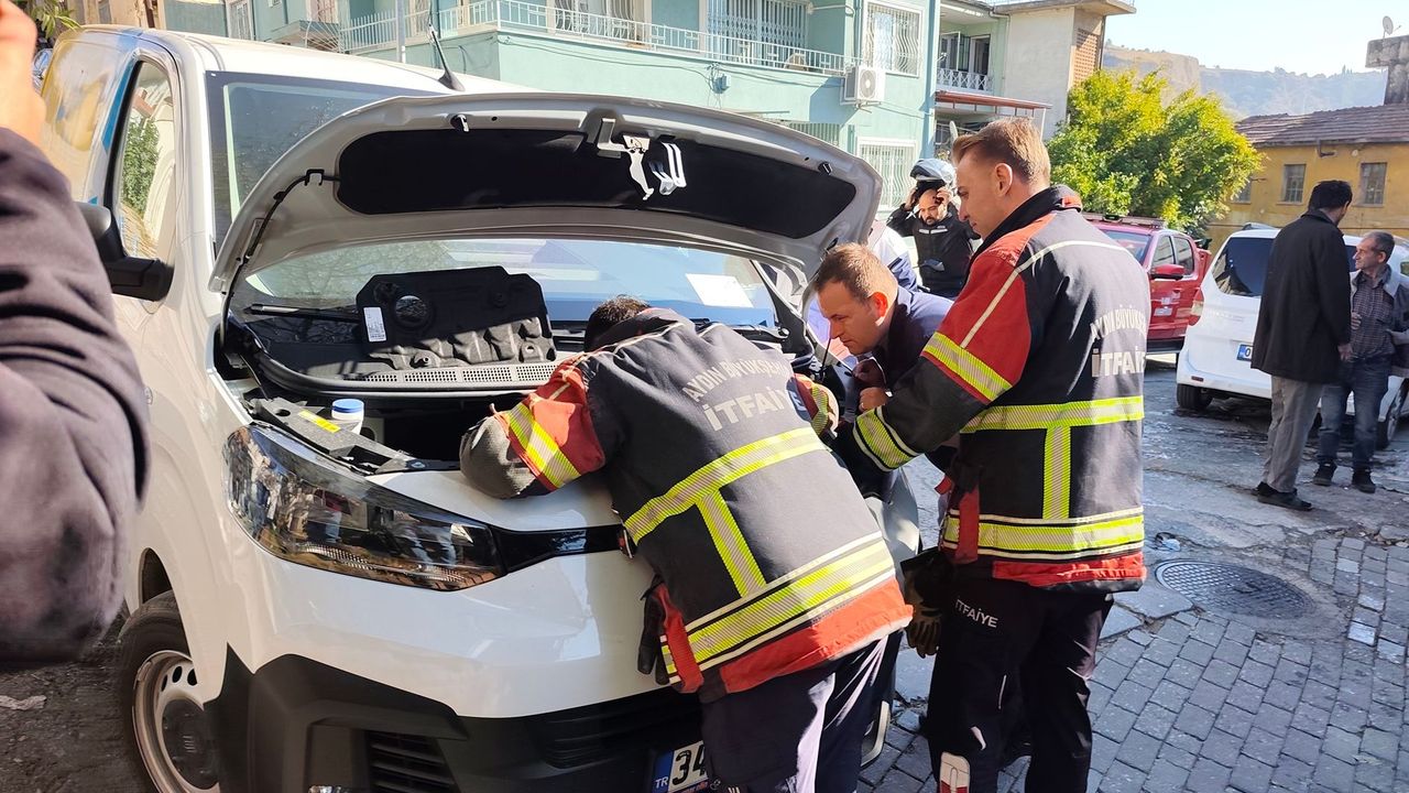 Aydın’da para taşıyan nakliye aracında yangın paniği