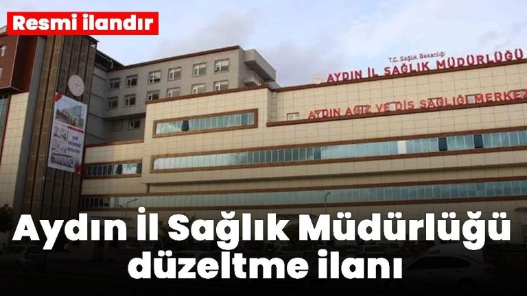 Aydın İl Sağlık Müdürlüğü düzeltme ilanı